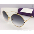 High End Metal Round Sunglasses For Women